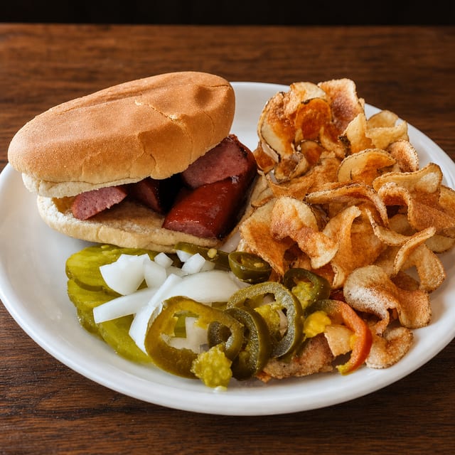 Smoked Sausage Sandwich.